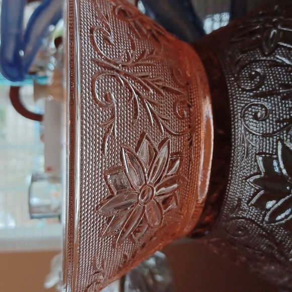 💗Indiana Glass Tierra Pink Sandwich Pattern serving bowl - Picture 2 of 6